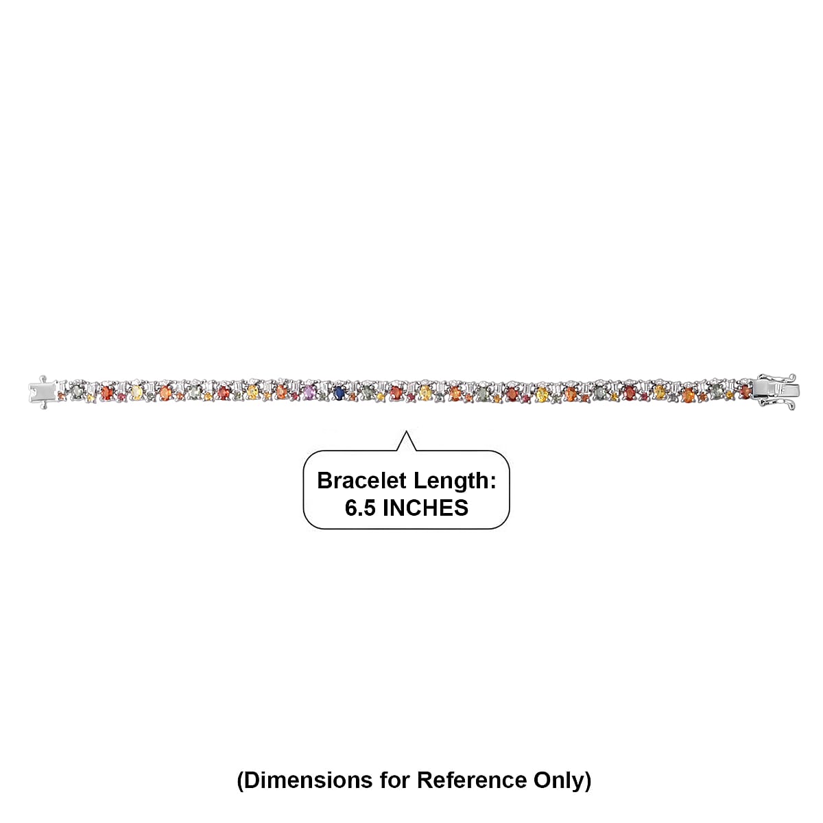 D'Joy Multi Sapphire, Moissanite Color & Light Fusion Bracelet in Rhodium Over Sterling Silver (6.50 In) 9.90 ctw image number 4