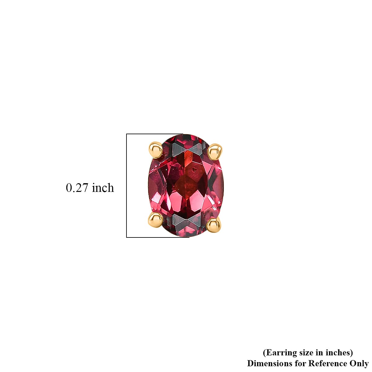 D'Joy Premium Orissa Rose Garnet 2.00 ctw Solitaire Stud Earrings in 18K Vermeil Yellow Gold Over Sterling Silver image number 4
