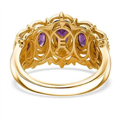 EverTrue African Amethyst 1.15 ctw Ring in 18K YG Plated (Size 6.0)