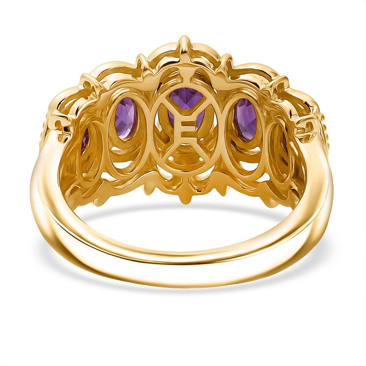 EverTrue African Amethyst 1.15 ctw Ring in 18K YG Plated (Size 8.0)