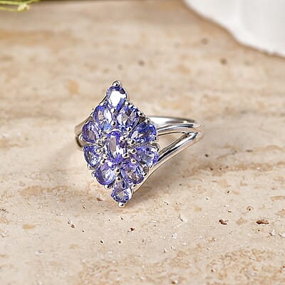 EverTrue Tanzanite 1.75 ctw Ring in Platinum Bond (Size 6.0)