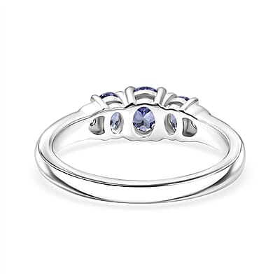 EverTrue Tanzanite and Moissanite 0.85 ctw Ring in Platinum Bond (Size 6.0)