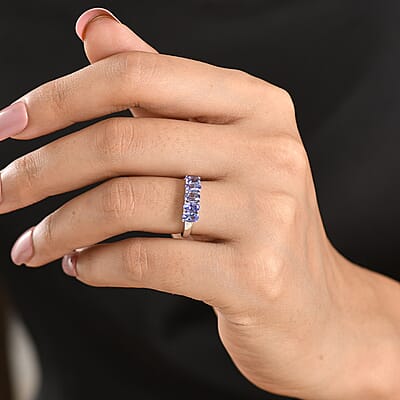 EverTrue Tanzanite 1.30 ctw Ring in Platinum Bond (Size 6.0)
