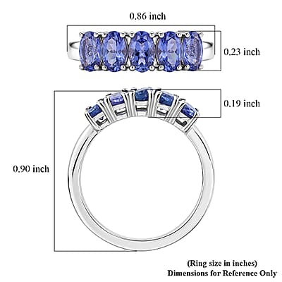 EverTrue Tanzanite 1.30 ctw Ring in Platinum Bond (Size 6.0)