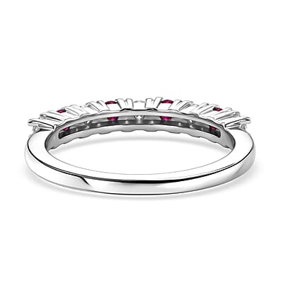 EverTrue Moissanite and Niassa Ruby (FF) 0.40 ctw Ring in Platinum Bond (Size 6.0)
