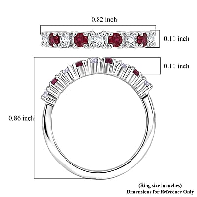 EverTrue Moissanite and Niassa Ruby (FF) 0.40 ctw Ring in Platinum Bond (Size 6.0)