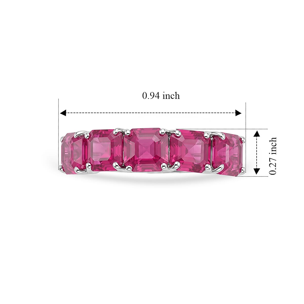 D'Joy Niassa Ruby (FF) 4.20 ctw Solitaire Ring in Rhodium Over Sterling Silver (Size 7.0)