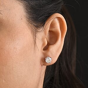 D'Joy Moissanite 2.00 ctw Stud Earrings in Rhodium Over Sterling Silver