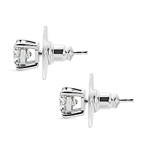 D'Joy Moissanite 2.00 ctw Stud Earrings in Rhodium Over Sterling Silver
