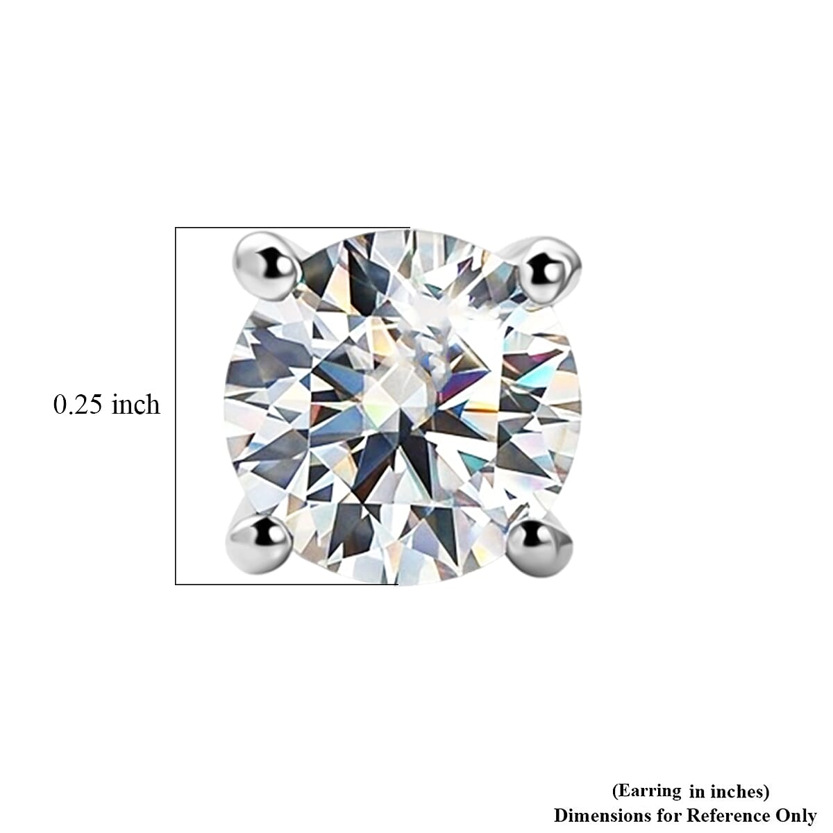 D'Joy Moissanite 2.00 ctw Stud Earrings in Rhodium Over Sterling Silver image number 4