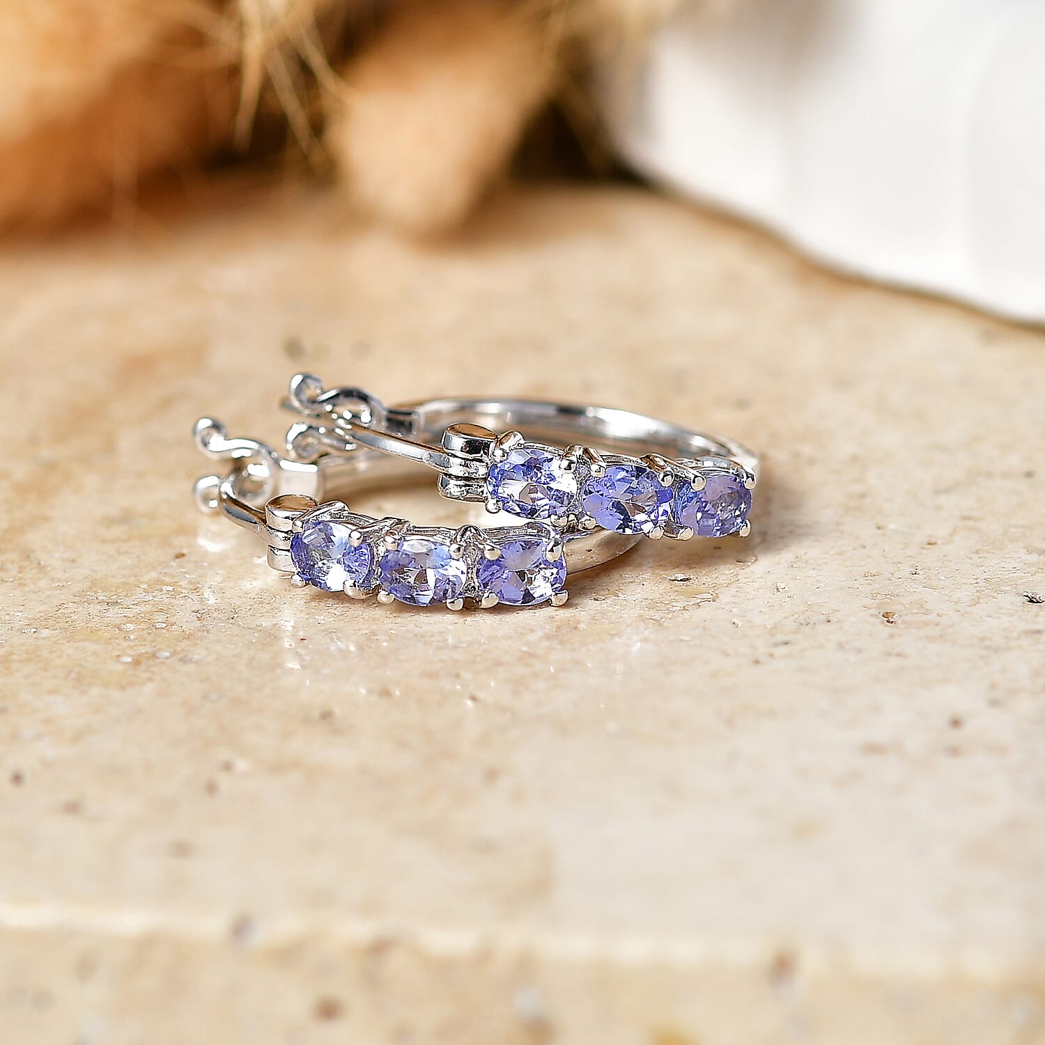 EverTrue Tanzanite 1.00 ctw Earrings in Platinum Bond