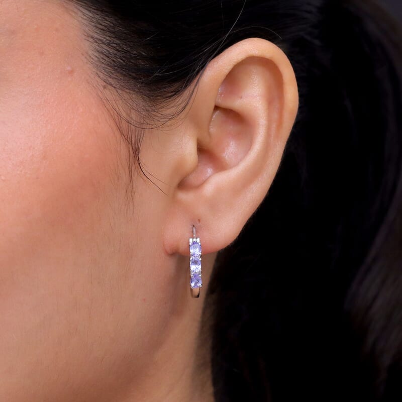 EverTrue Tanzanite 1.00 ctw Earrings in Platinum Bond