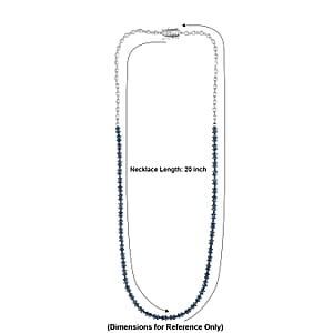 D'Joy Natural Blue Diamond 4.15 ctw Blooming Flower Necklace (20 Inches) in Rhodium Over Sterling Silver