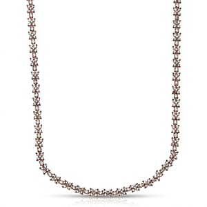 D'Joy Natural Champagne Diamond 4.15 ctw Blooming Flower Necklace in 18K Vermeil Rose Gold Over Sterling Silver (20 Inches)