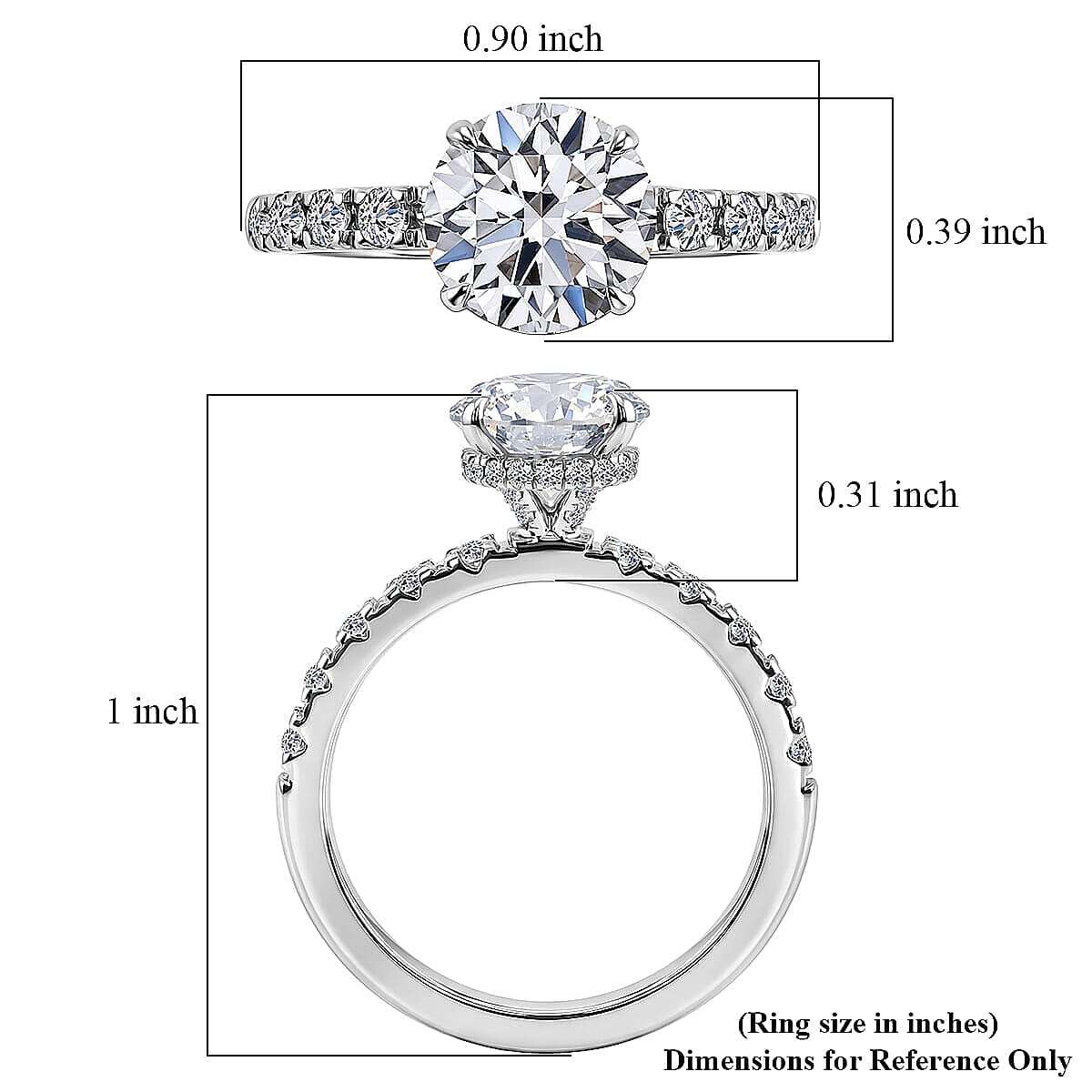 Luxuriant Lab Grown Diamond G VS 2.57 ctw Ring in 14K White Gold (Size 6.5) image number 5