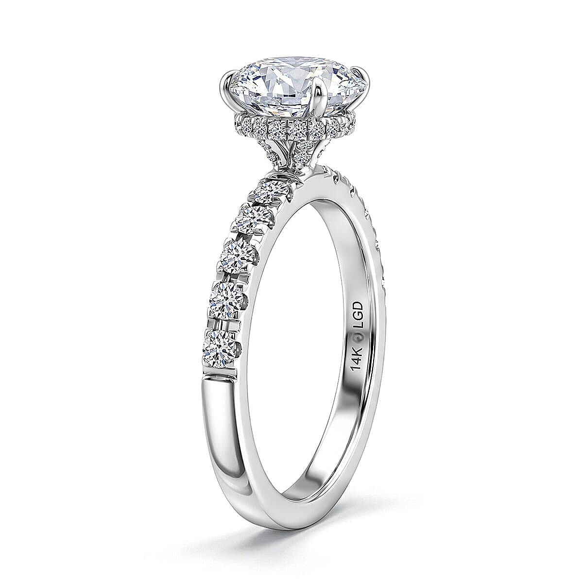 Luxuriant Lab Grown Diamond G VS 2.57 ctw Ring in 14K White Gold (Size 7.5) image number 3