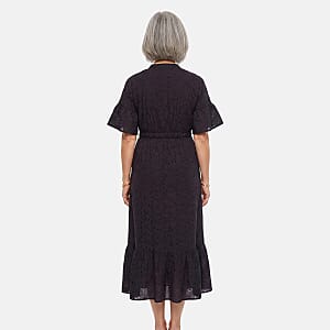 Nation America Navy Eyelet Button Front Maxi Dress -XL