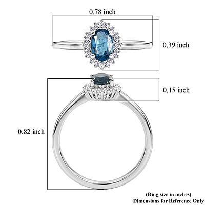 D'Joy Black Tourmaline and Diamond 0.60 ctw Ring in Rhodium Over Sterling Silver (Size 6.0)