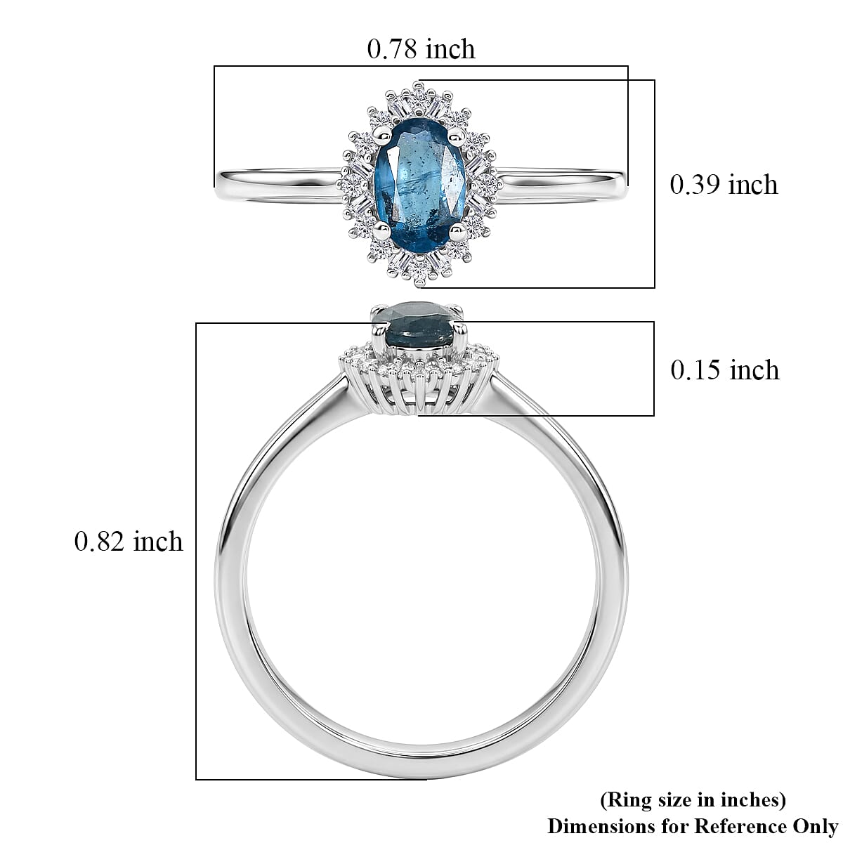 D'Joy Black Tourmaline and Diamond 0.60 ctw Ring in Rhodium Over Sterling Silver (Size 7.0)