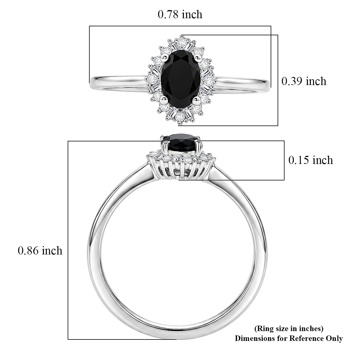 D'Joy Teal Kyanite and Diamond 0.75 ctw Ring in Rhodium Over Sterling Silver (Size 6.0)