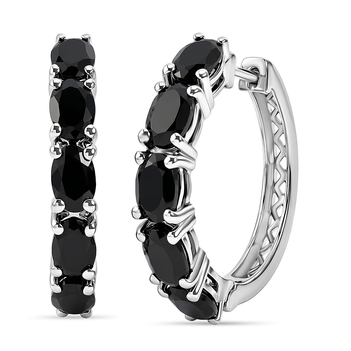 EverTrue Thai Black Spinel Earrings in Platinum Bond 6.35 ctw