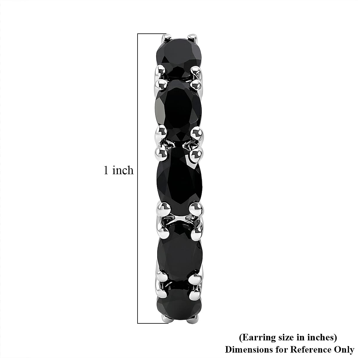 EverTrue Thai Black Spinel 6.35 ctw Earrings in Platinum Bond