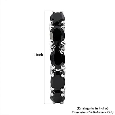 EverTrue Thai Black Spinel 6.35 ctw Earrings in Platinum Bond
