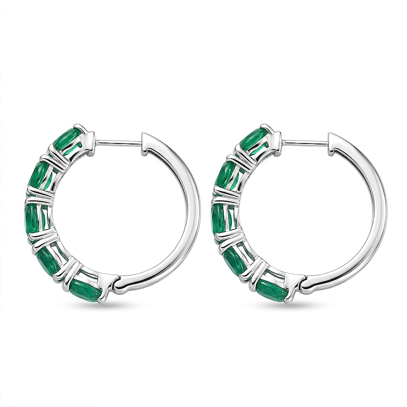 EverTrue Green Onyx 4.40 ctw Earrings in Platinum Bond
