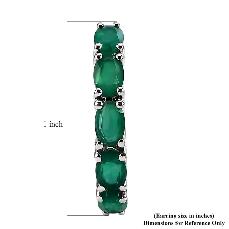 EverTrue Green Onyx 4.40 ctw Earrings in Platinum Bond