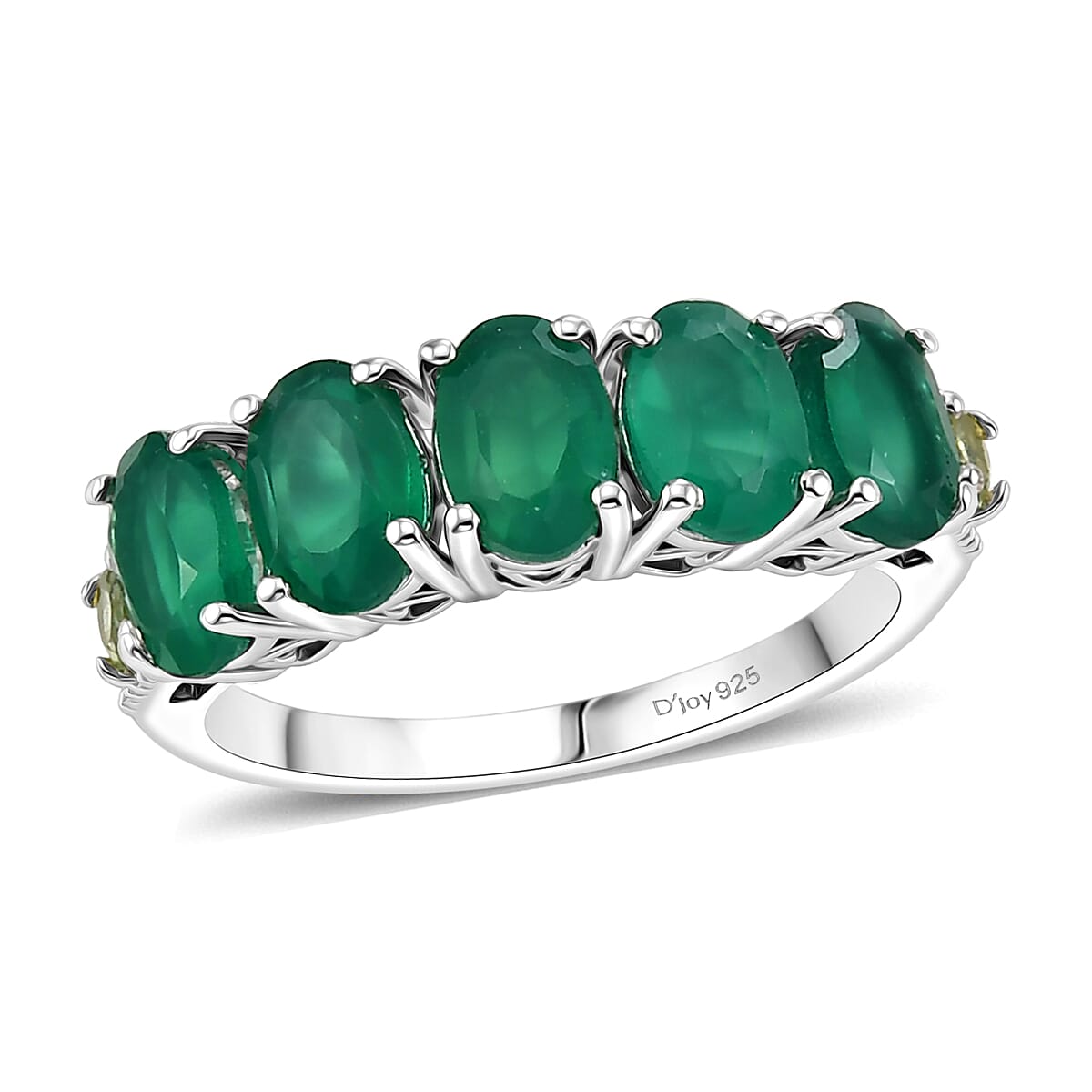 EverTrue Green Onyx and Hebei Peridot 2.25 ctw Ring in Platinum Bond (Size 7.0)