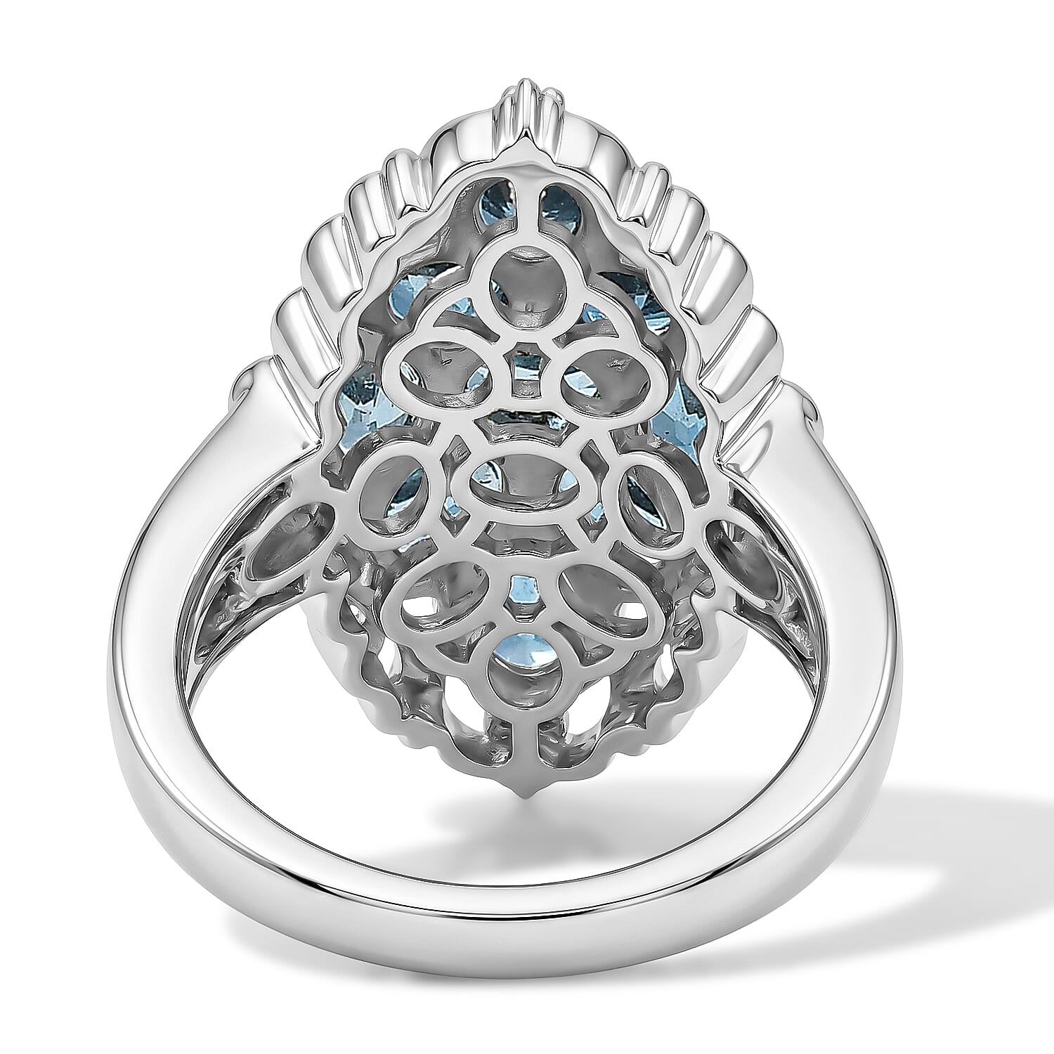 EverTrue Teal Kyanite and White Zircon 3.30 ctw Ring in Platinum Bond (Size 8.0)