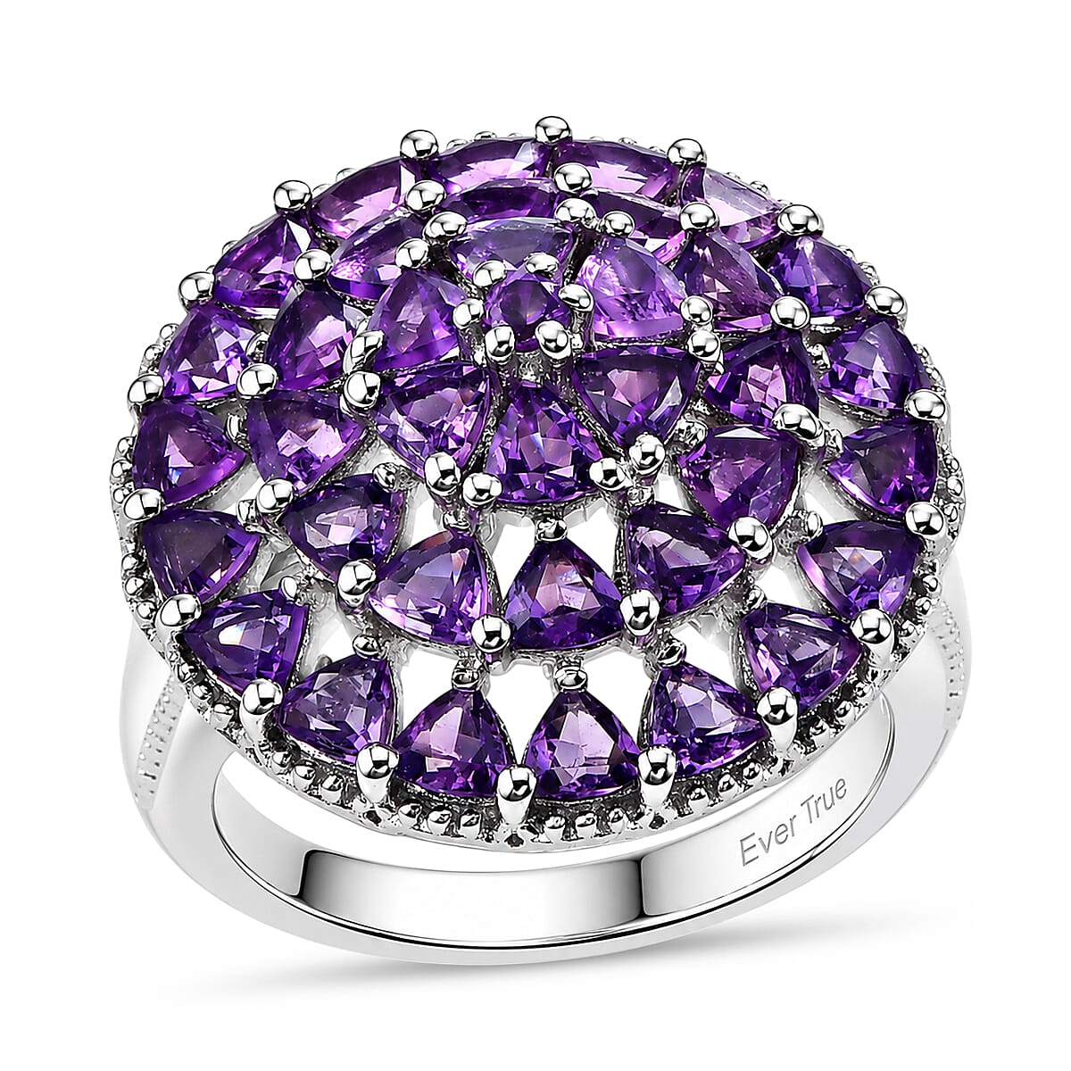 EverTrue African Amethyst 3.20 ctw Ring in Platinum Bond (Size 6.0)