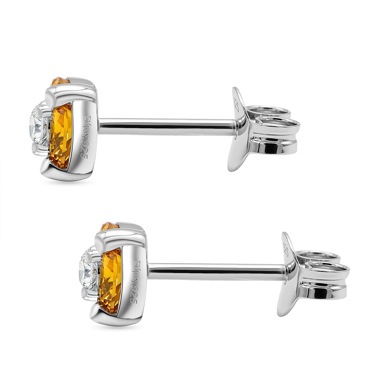 Premium Rainbow Sapphire and Luxuriant Lab Grown Diamond G-H SI 0.80 ctw Color Spark Stud Earrings in Rhodium Over Sterling Silver image number 3