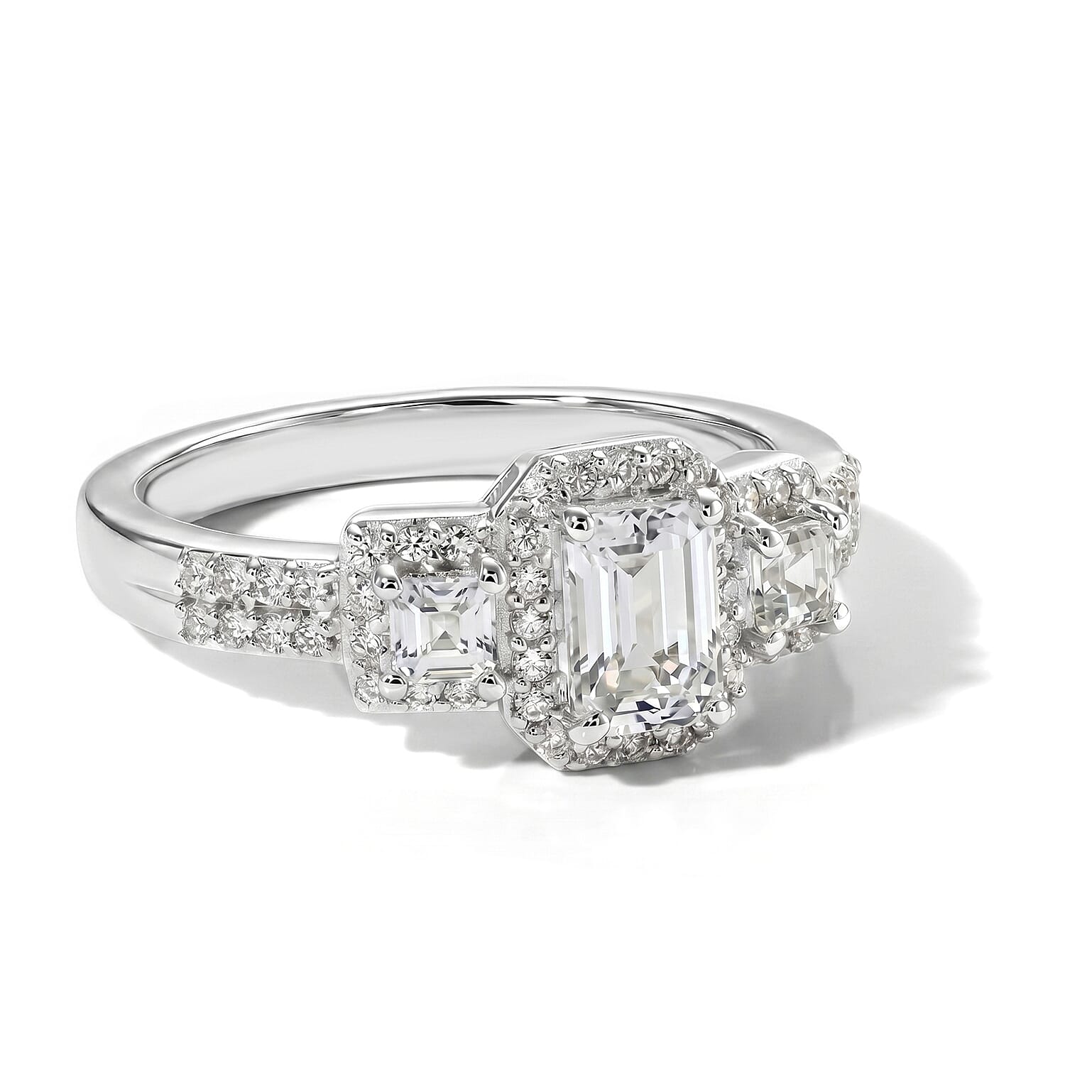 EverTrue White Topaz 1.25 ctw Ring in Platinum Bond (Size 6.0)