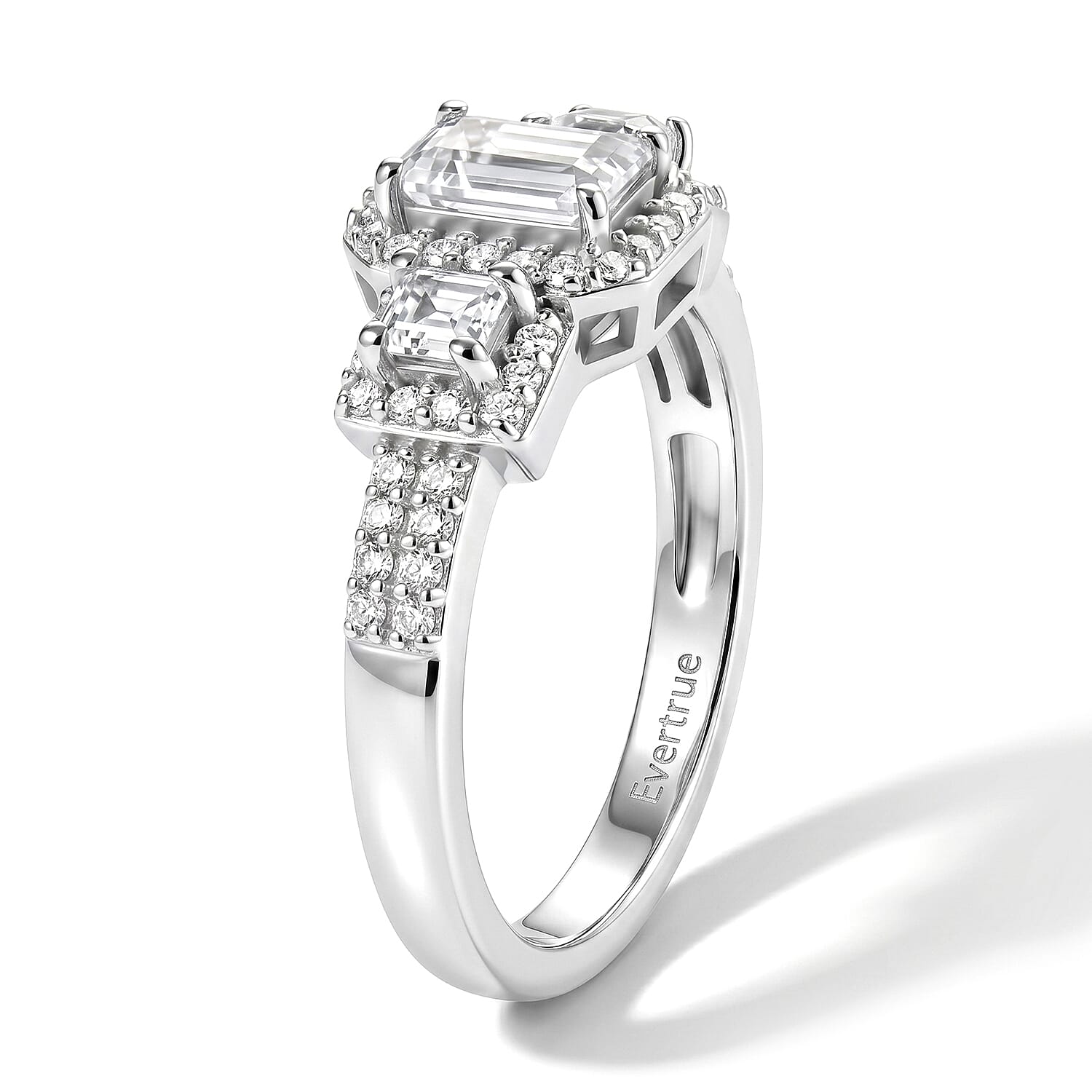 EverTrue White Topaz 1.25 ctw Ring in Platinum Bond (Size 6.0)