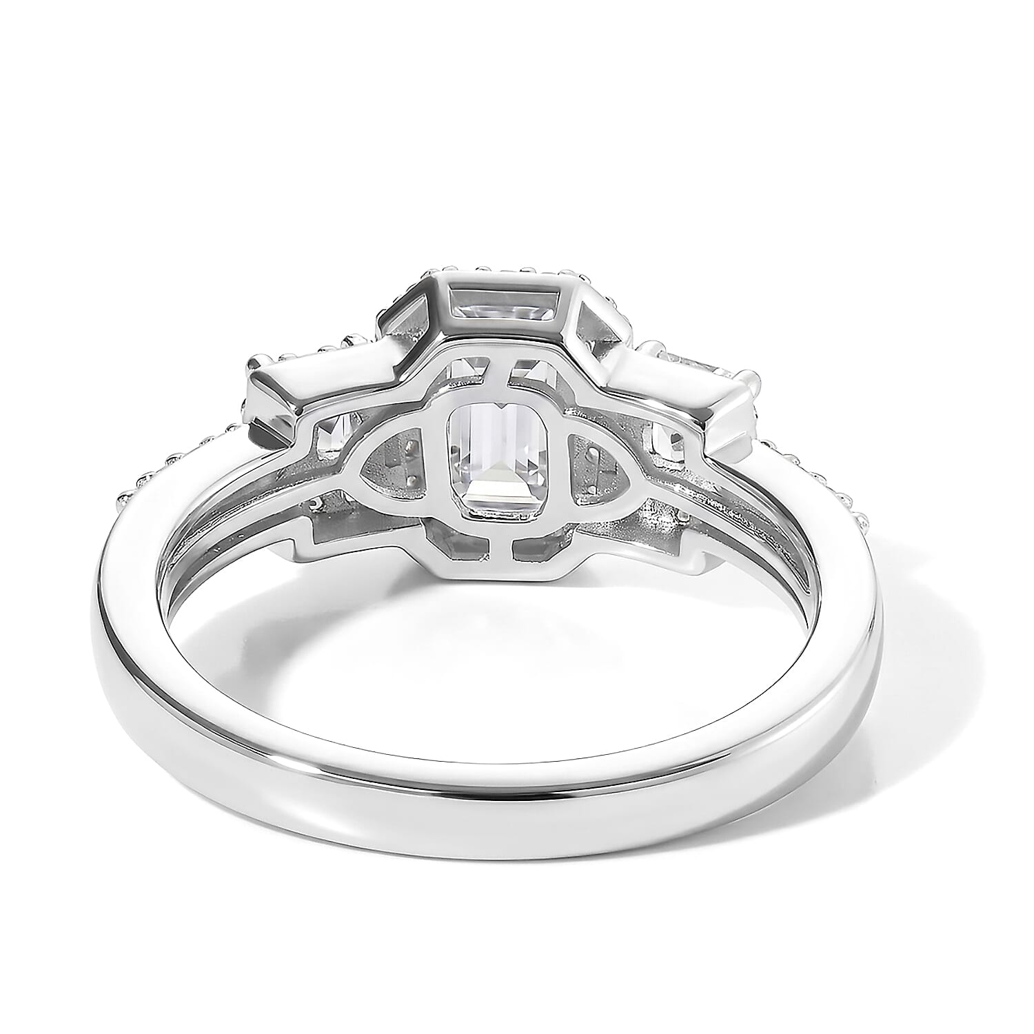 EverTrue White Topaz 1.25 ctw Ring in Platinum Bond (Size 6.0)
