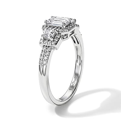 EverTrue White Topaz 1.25 ctw Ring in Platinum Bond (Size 7.0)