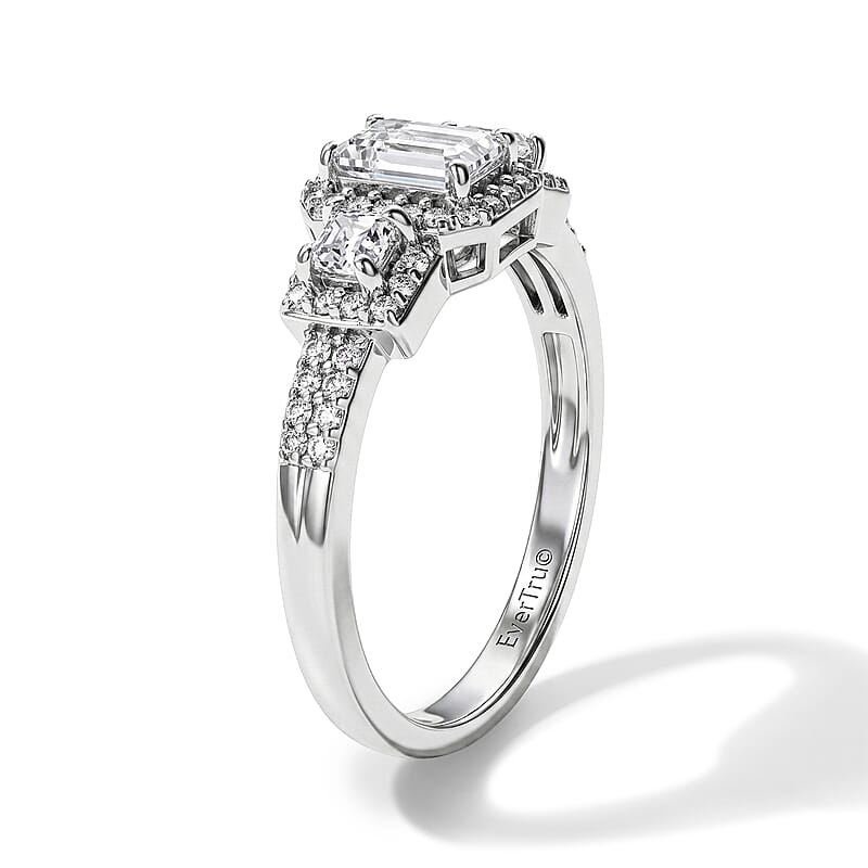 EverTrue White Topaz 1.25 ctw Ring in Platinum Bond (Size 7.0)