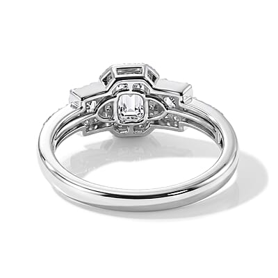 EverTrue White Topaz 1.25 ctw Ring in Platinum Bond (Size 7.0)