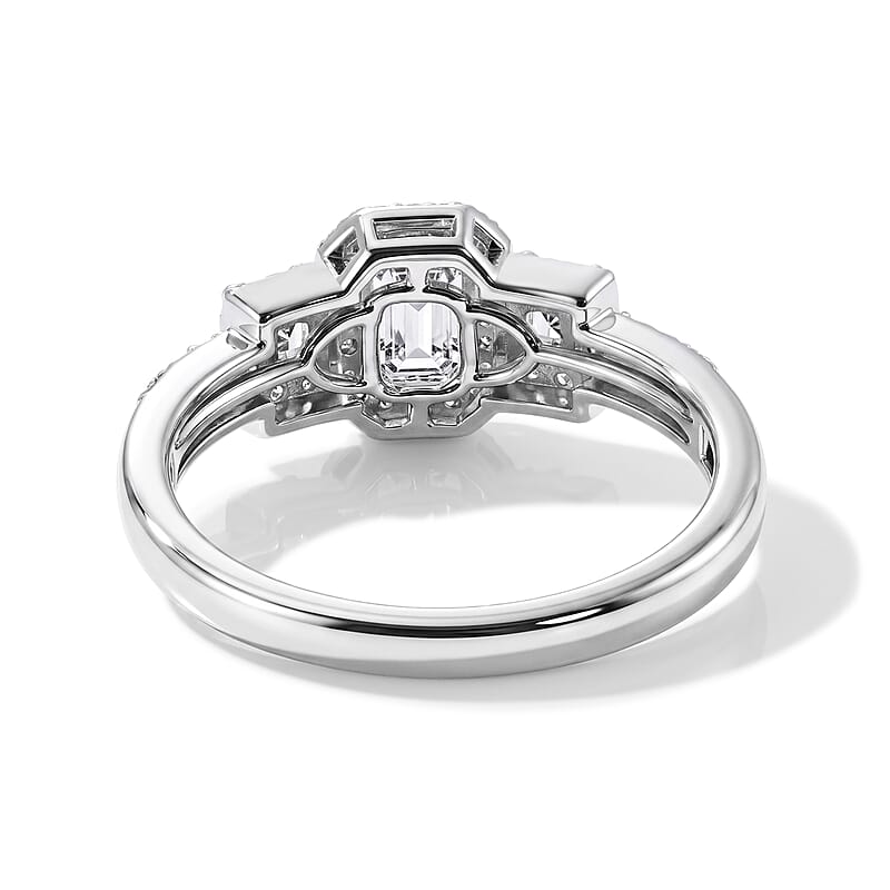 EverTrue White Topaz 1.25 ctw Ring in Platinum Bond (Size 7.0)