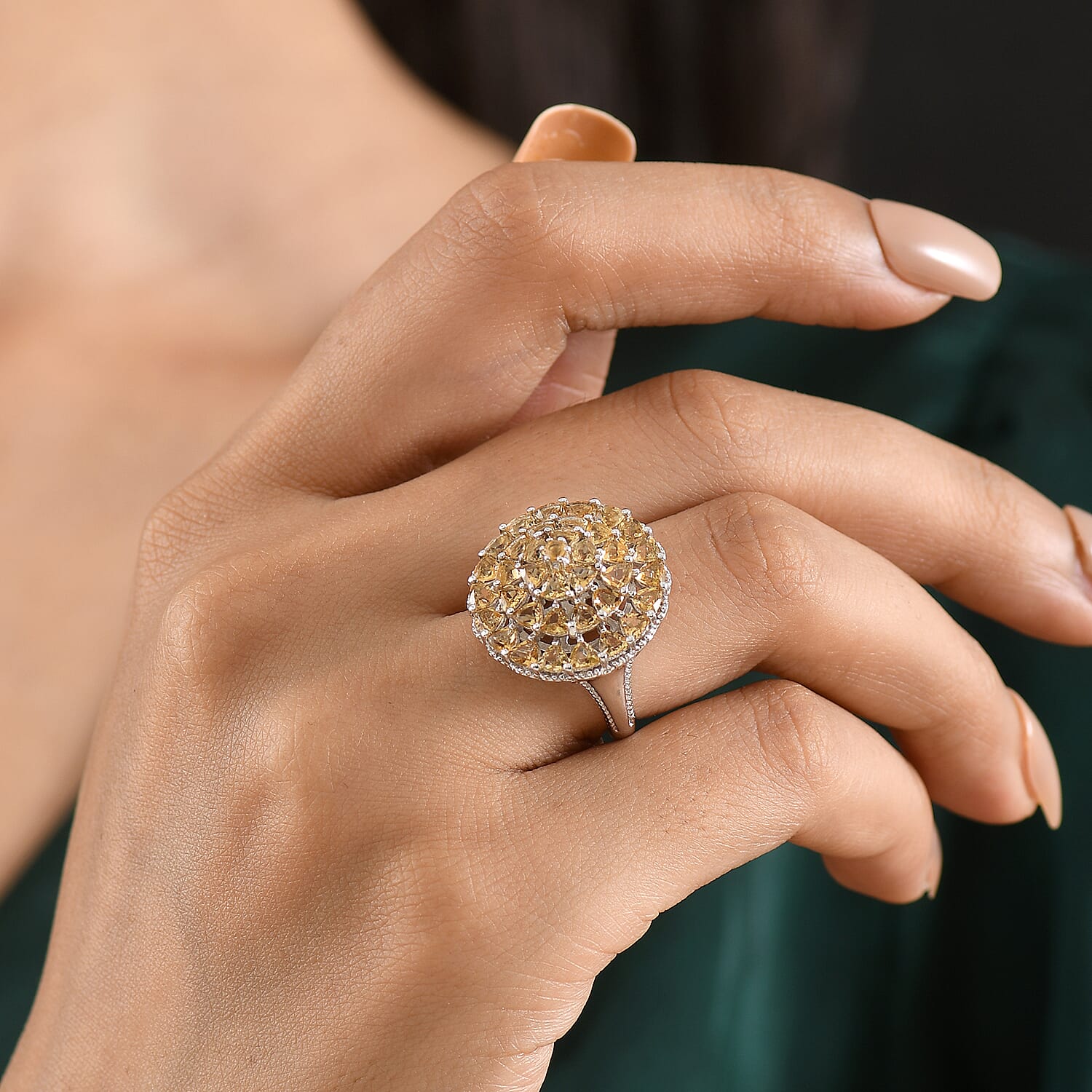 EverTrue Brazilian Citrine 3.40 ctw Ring in Platinum Bond (Size 6.0)