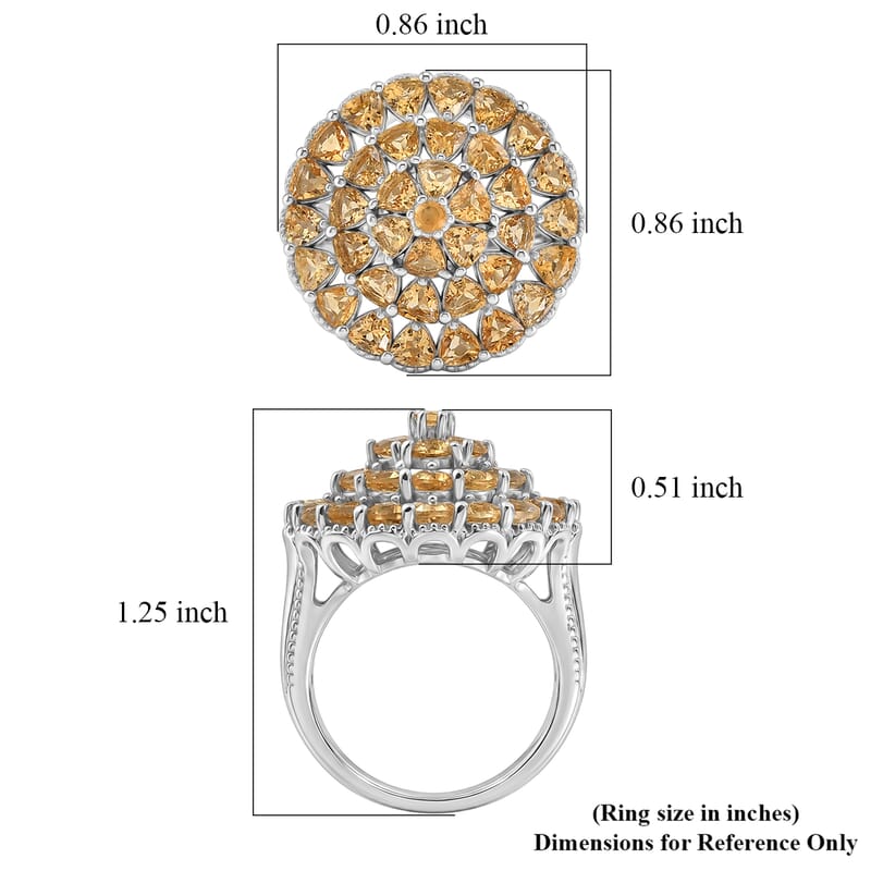 EverTrue Brazilian Citrine 3.40 ctw Ring in Platinum Bond (Size 7.0)