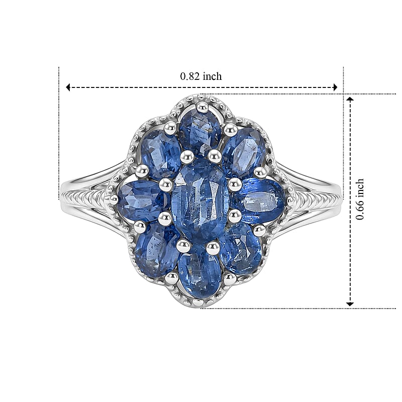 EverTrue Kashmir Kyanite 2.70 ctw Ring in Platinum Bond (Size 6.0)