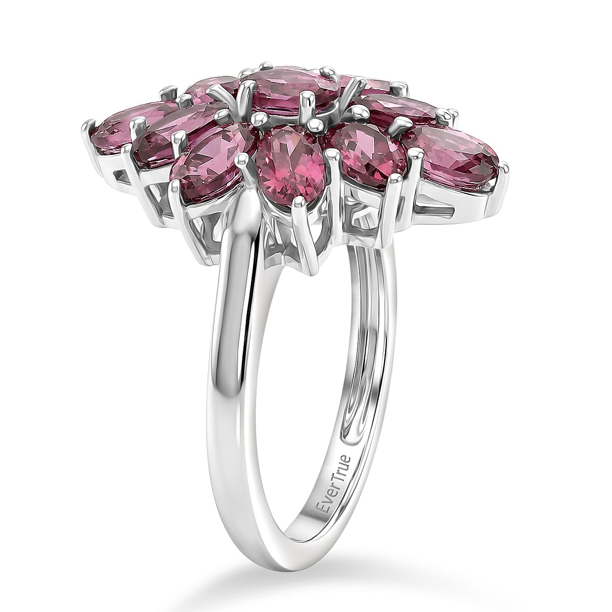 EverTrue Tanzanian Wine Garnet 3.35 ctw Ring in Platinum Bond (Size 6.0)