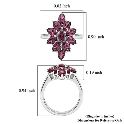 EverTrue Tanzanian Wine Garnet 3.35 ctw Ring in Platinum Bond (Size 6.0)
