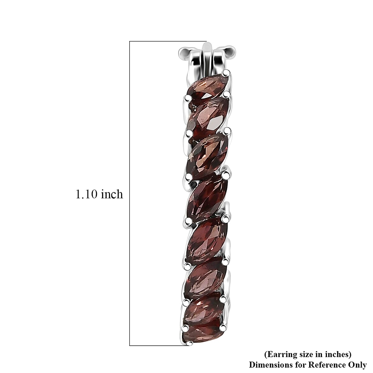 EverTrue Raspberry Zircon 7.00 ctw Hoop Earrings in Platinum Bond
