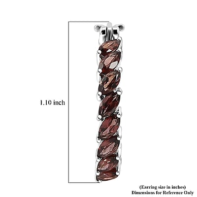 EverTrue Raspberry Zircon 7.00 ctw Hoop Earrings in Platinum Bond
