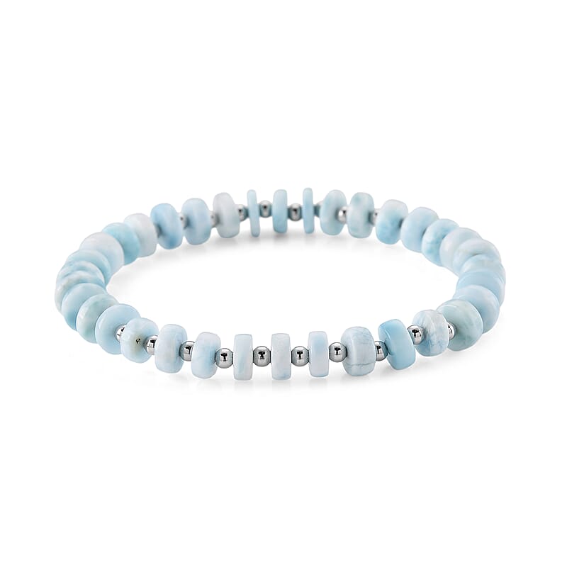 Larimar 75.00 ctw Beaded Stretch Bracelet