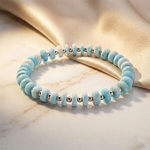 Larimar 75.00 ctw Beaded Stretch Bracelet
