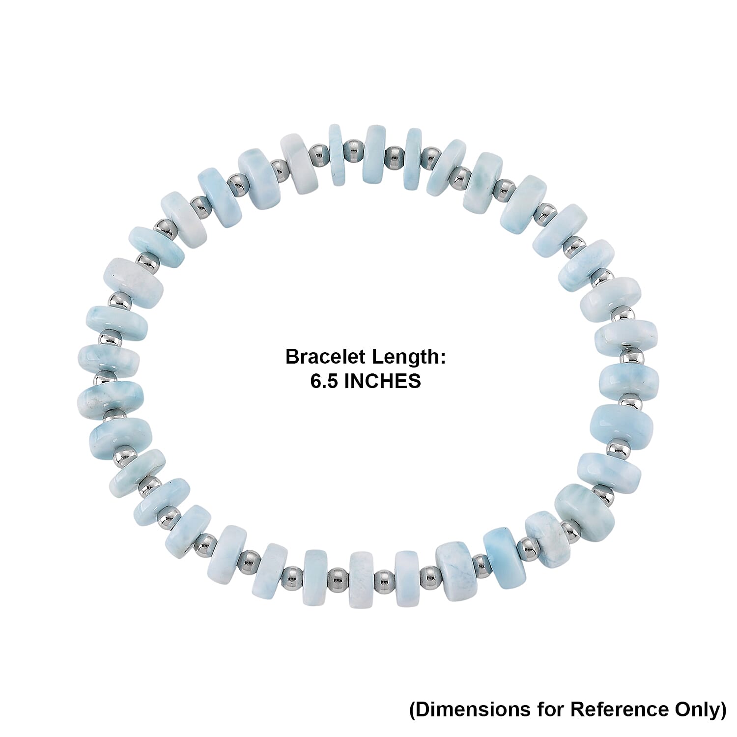 Larimar 75.00 ctw Beaded Stretch Bracelet